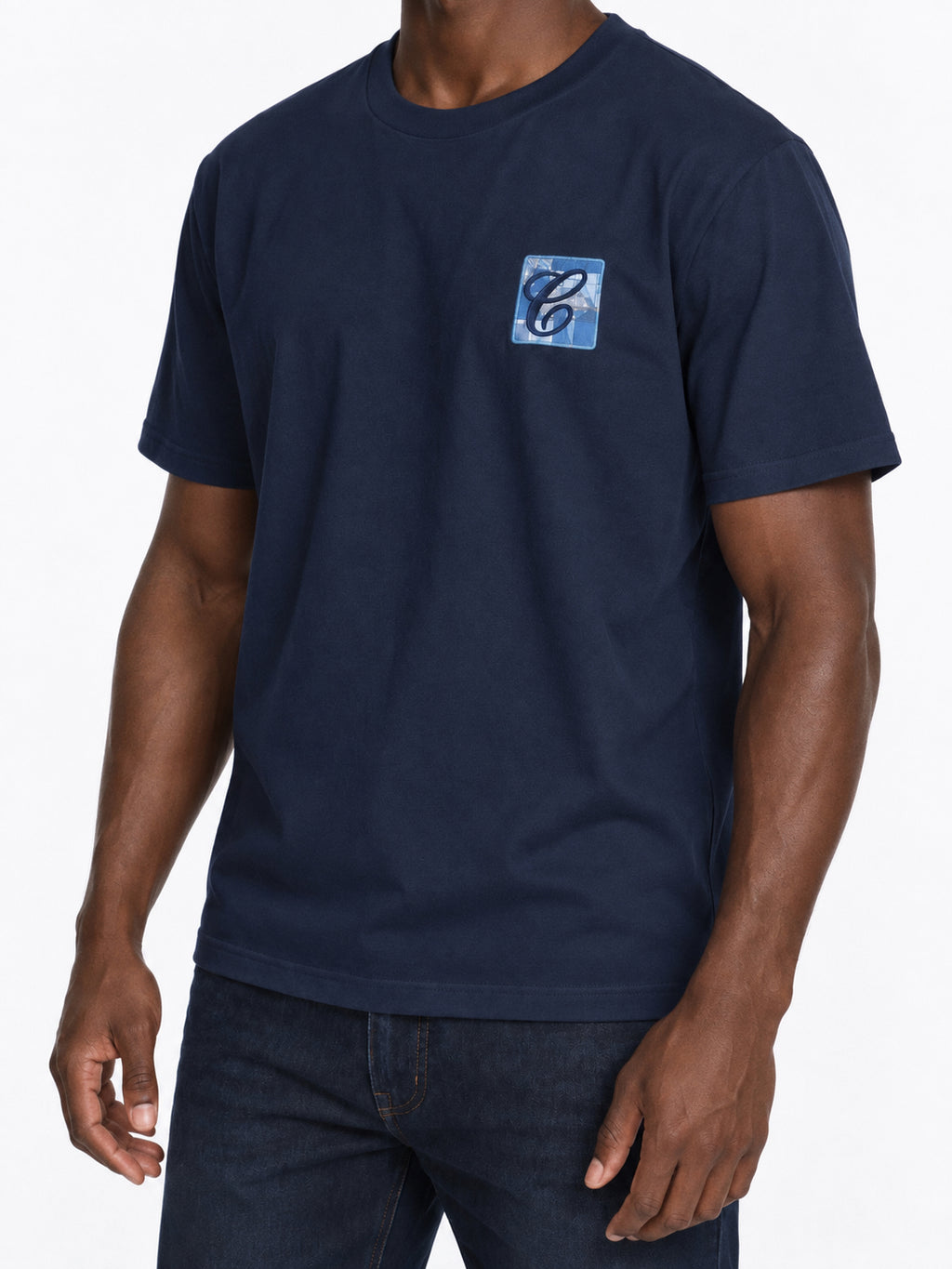 Box Logo t-shirt Navy — three-quarter