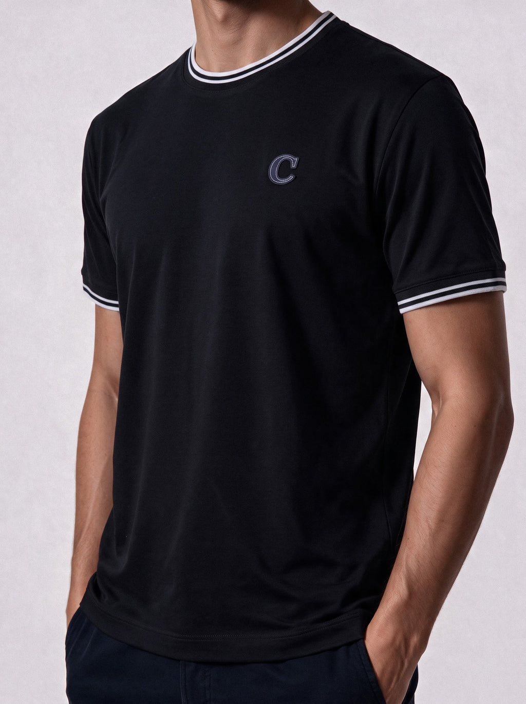 C Logo t-shirt Black — three-quarter