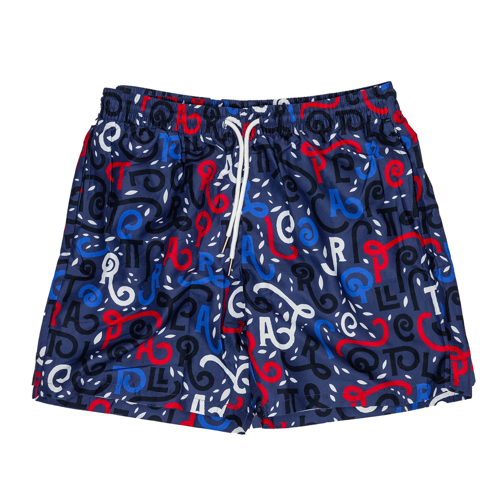 Capria Swim Shorts - Navy Red