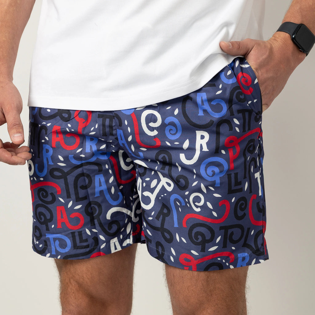 Capria Swim Shorts - Navy Red