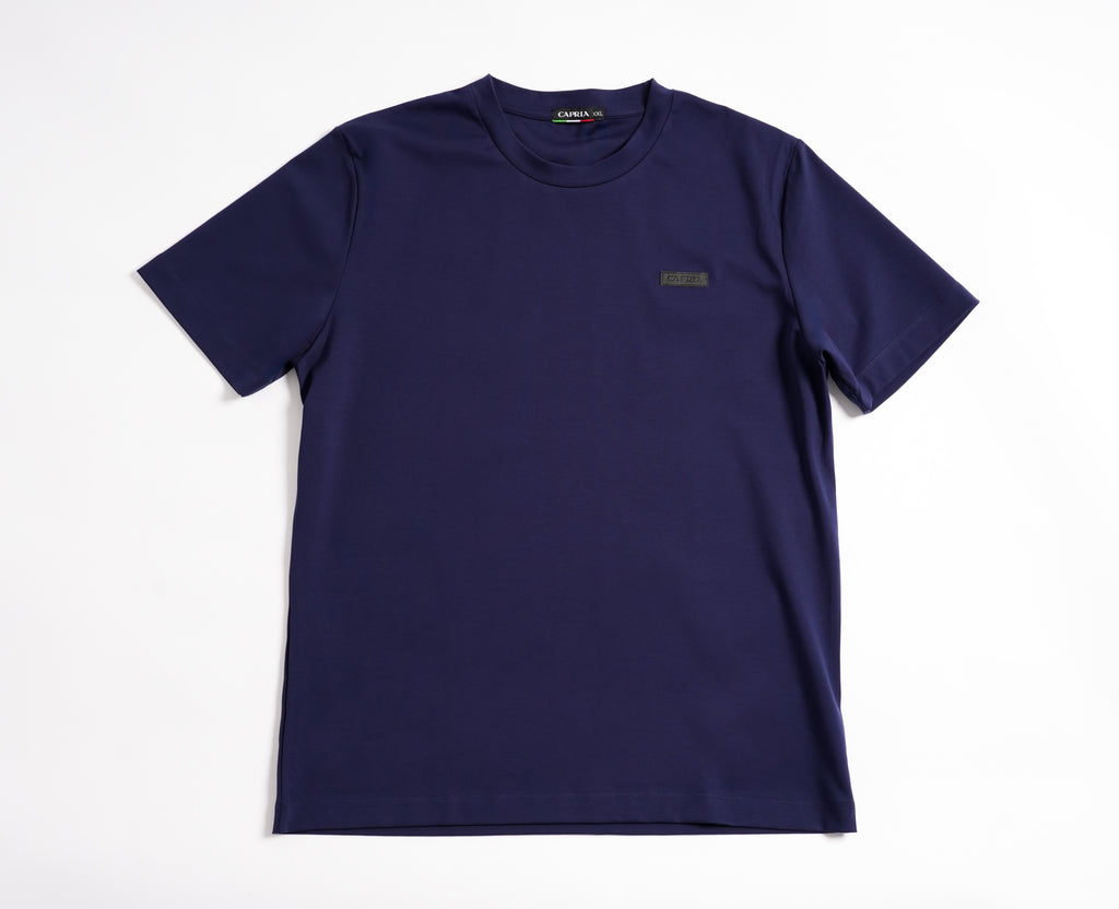 Leather badge T-shirt - Navy