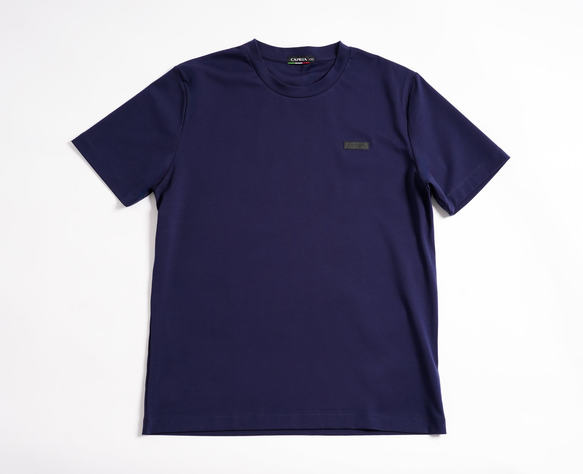 Leather badge T-shirt - Navy