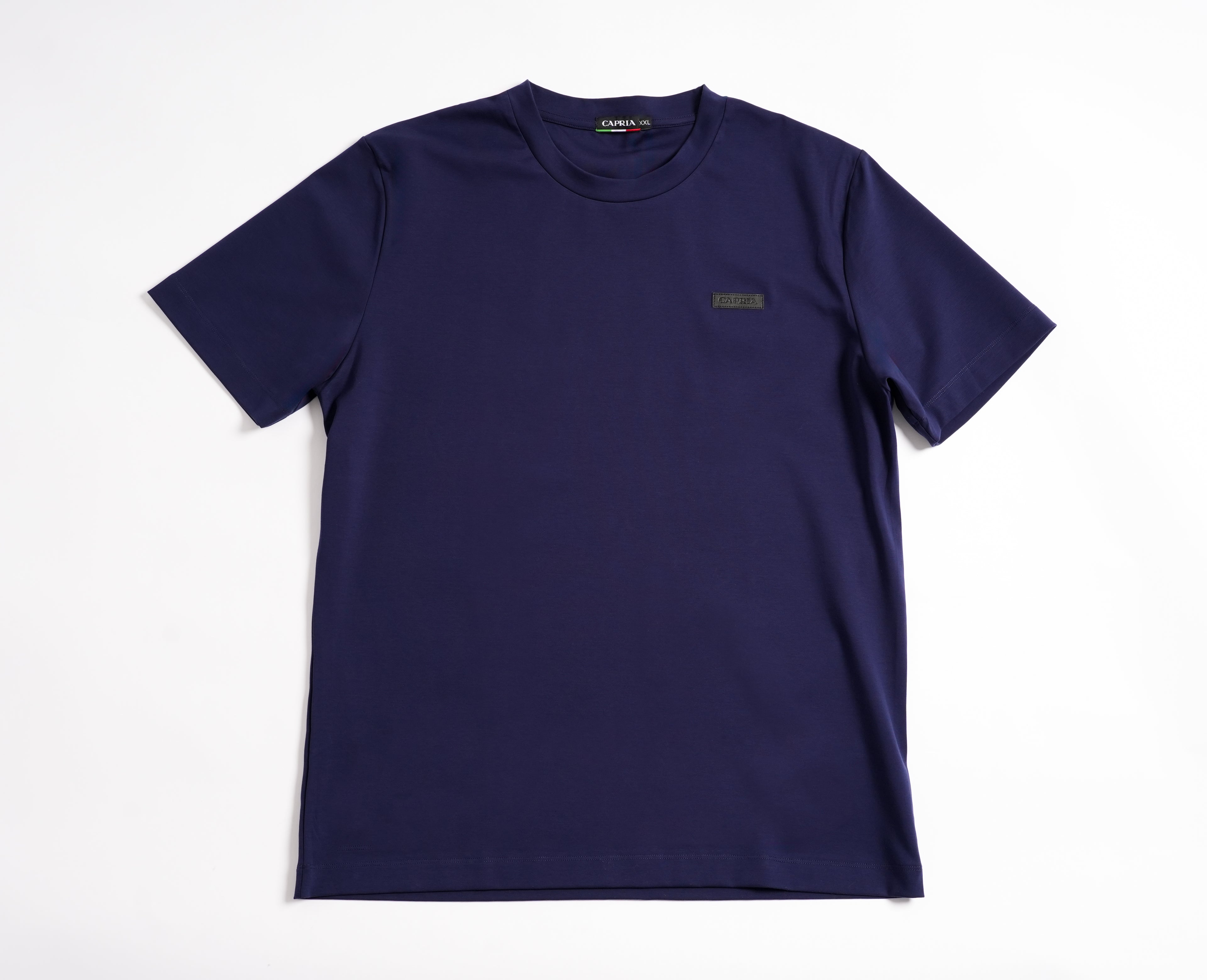 Leather badge T-shirt - Navy
