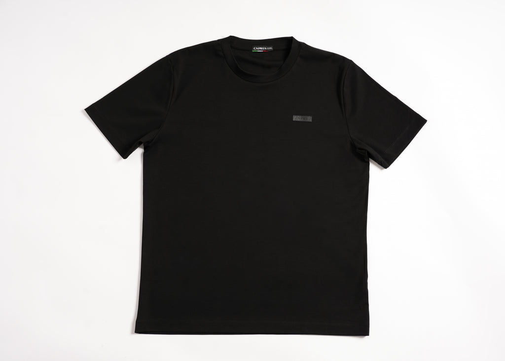 Leather badge T-shirt - Black