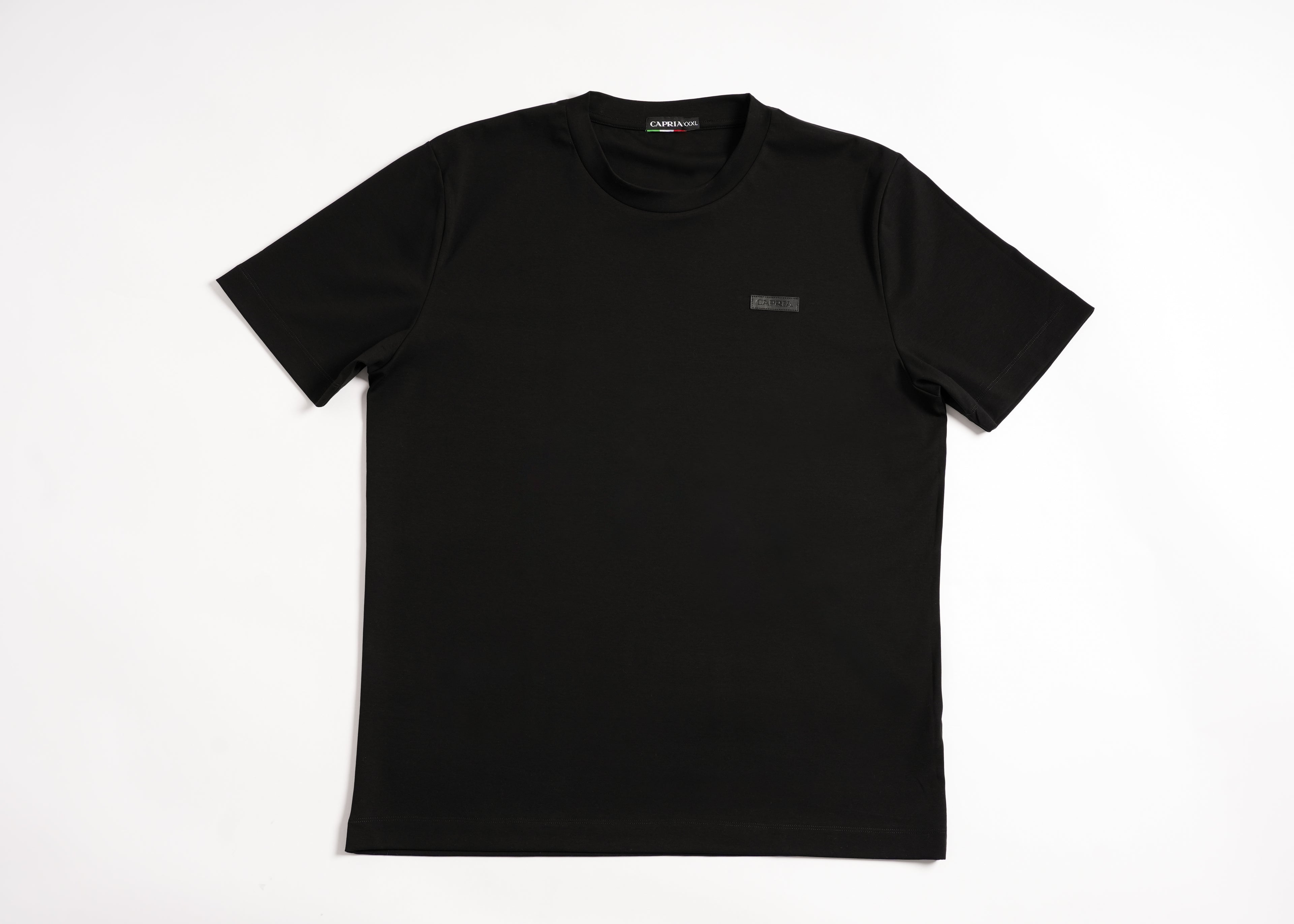 Leather badge T-shirt - Black
