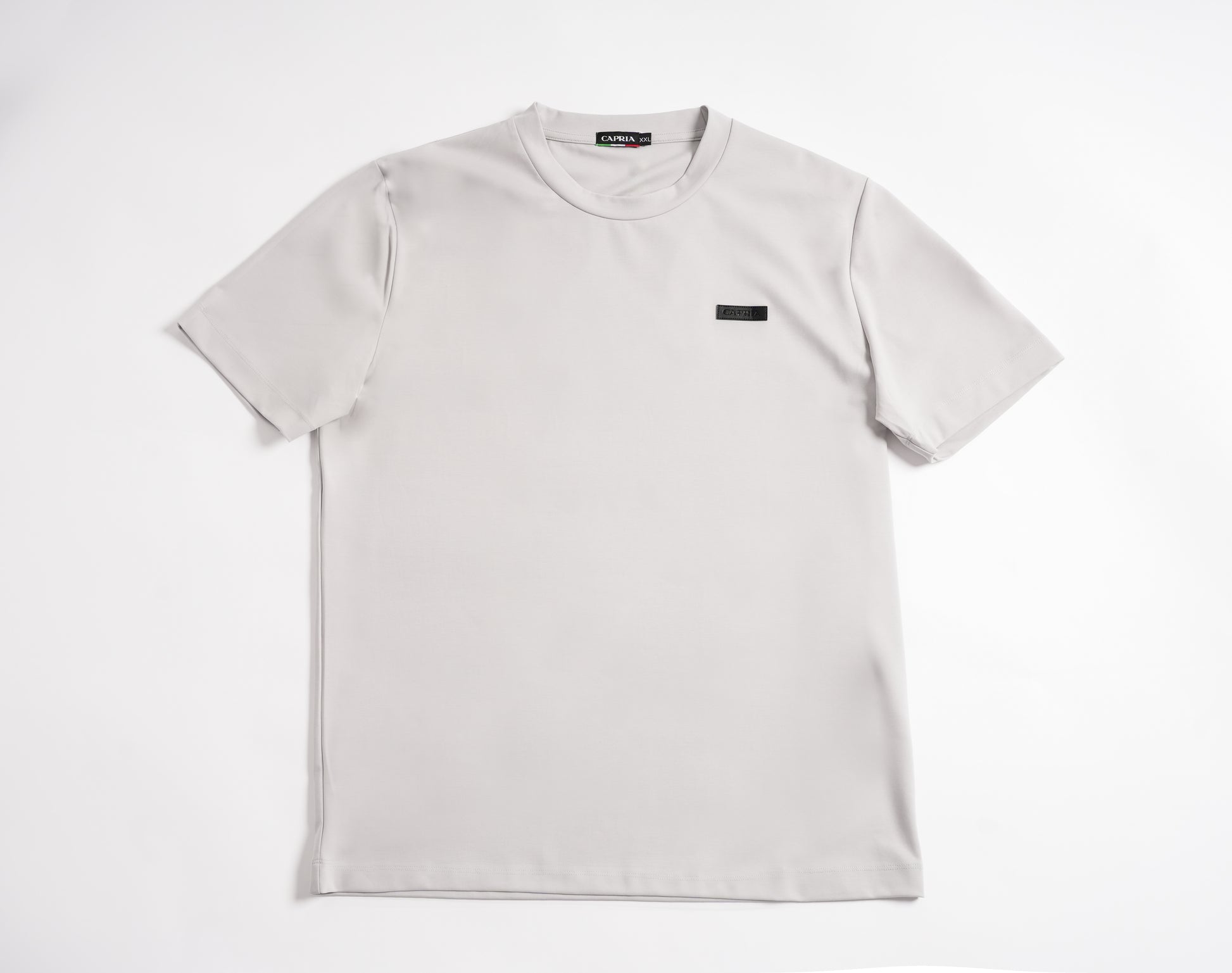 Leather badge T-shirt - Steel grey