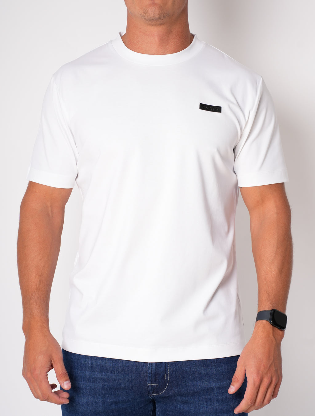 Leather badge T-shirt - White