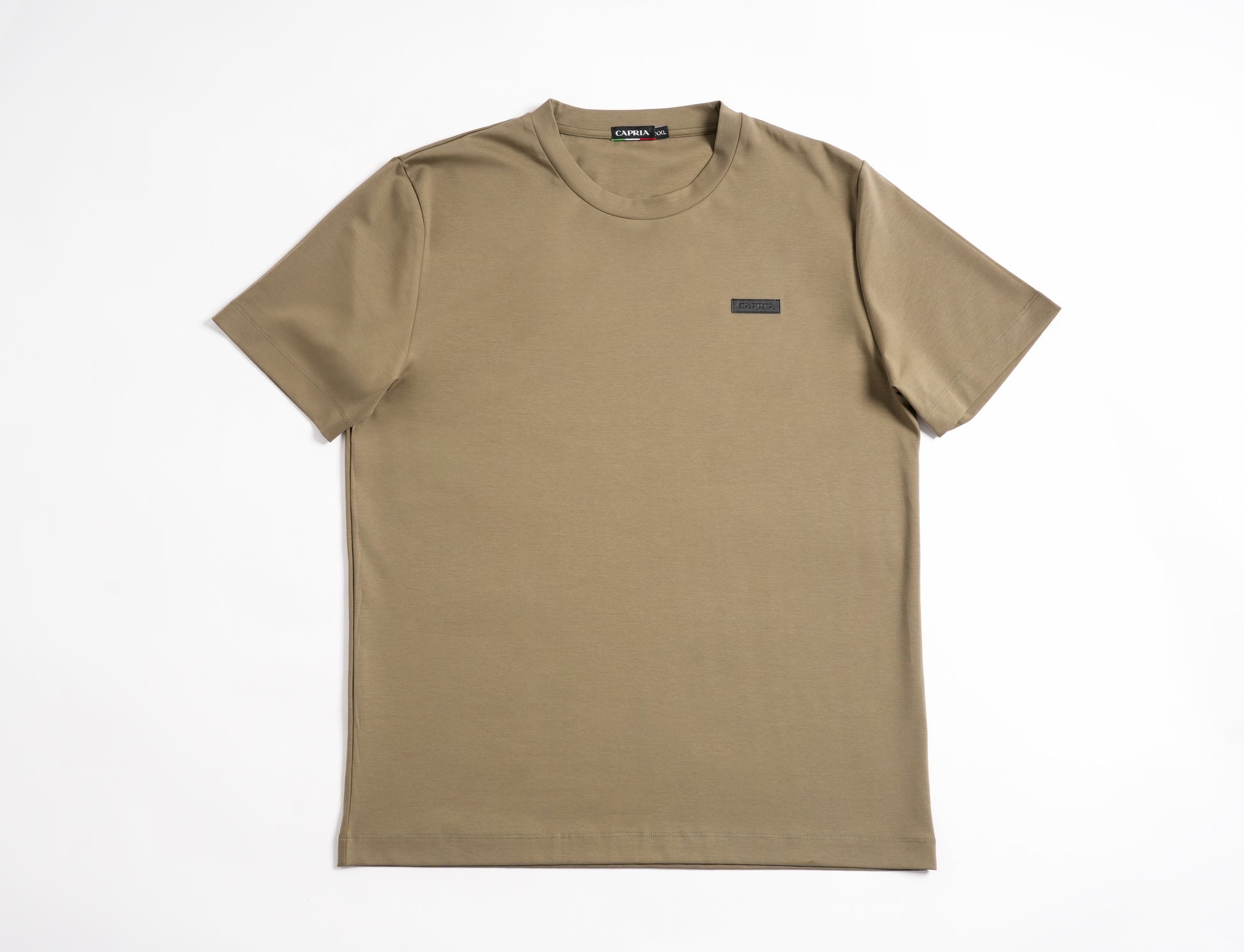 Leather badge T-shirt - Olive