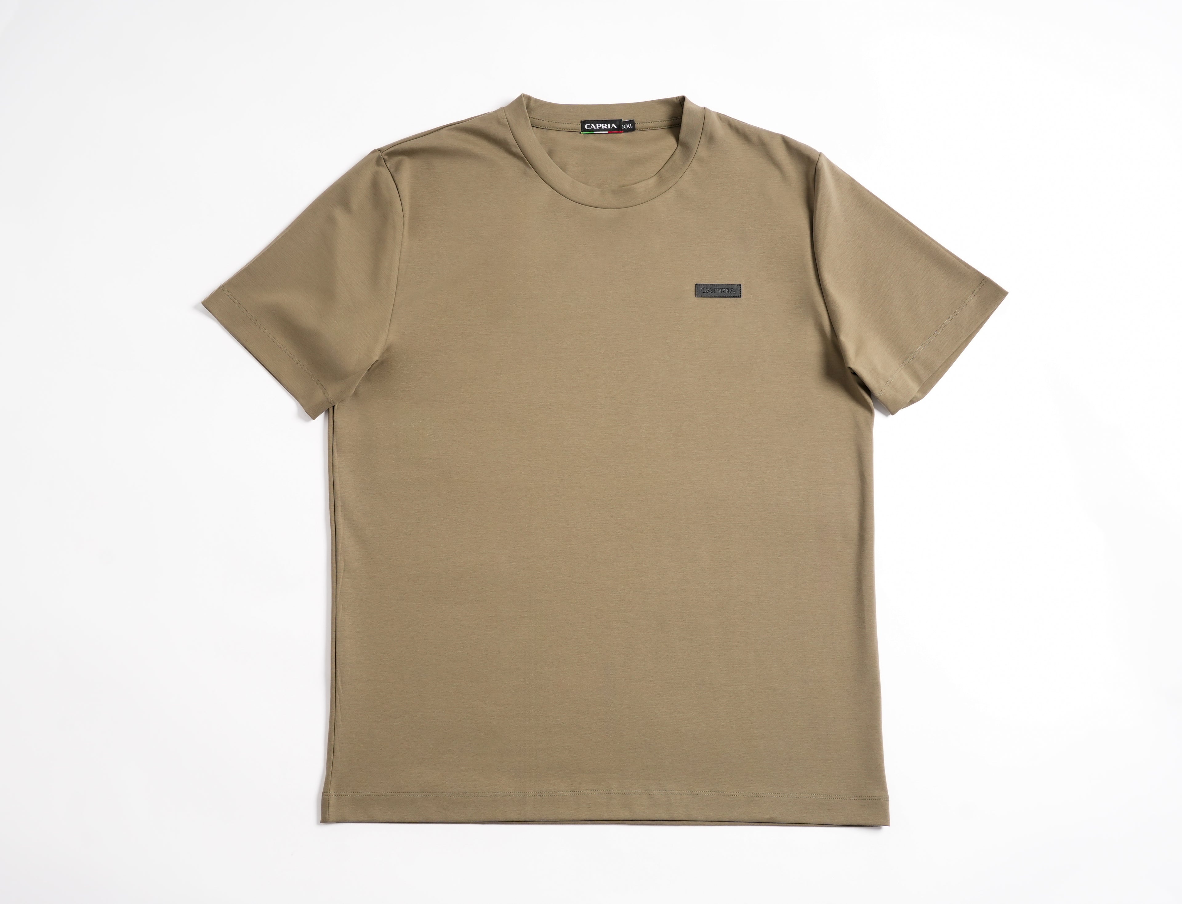 Leather badge T-shirt - Olive